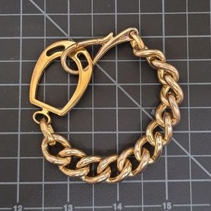 Vintage Ralph Lauren RLL gold tone Equestrian Curb Link Bracelet 8 inches